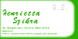 henrietta szikra business card